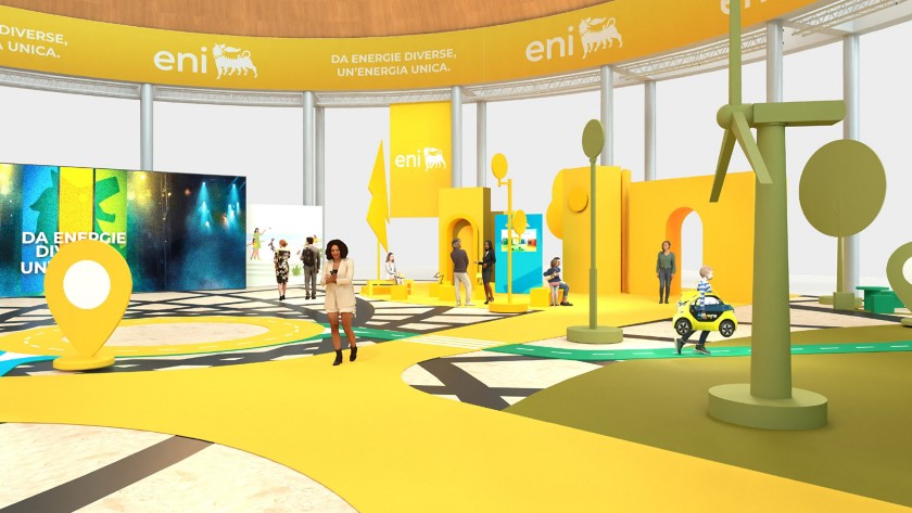 Rendering di Rotopolis nel Padiglione Fiera di Rimini 