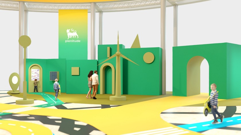 Rendering di Rotopolis nel Padiglione Fiera di Rimini 