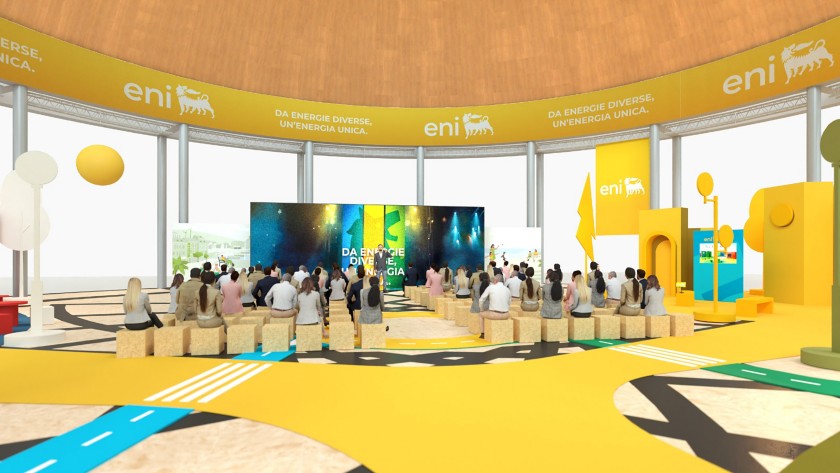 Rendering di Rotopolis nel Padiglione Fiera di Rimini 