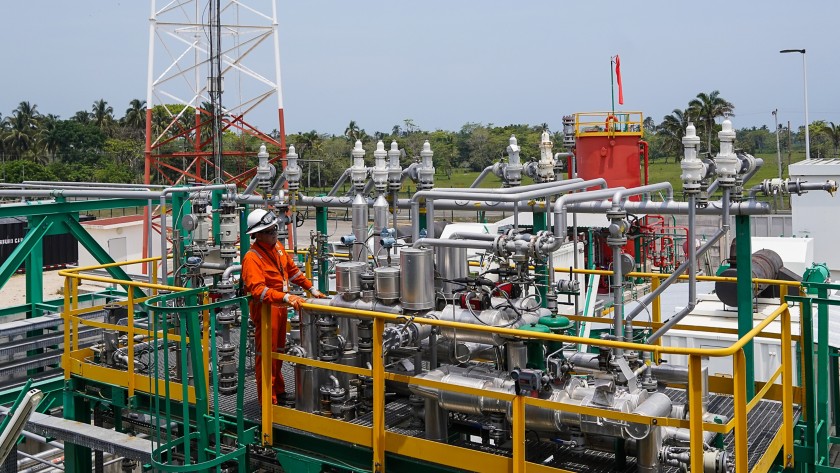 Mexican worker in gas plant