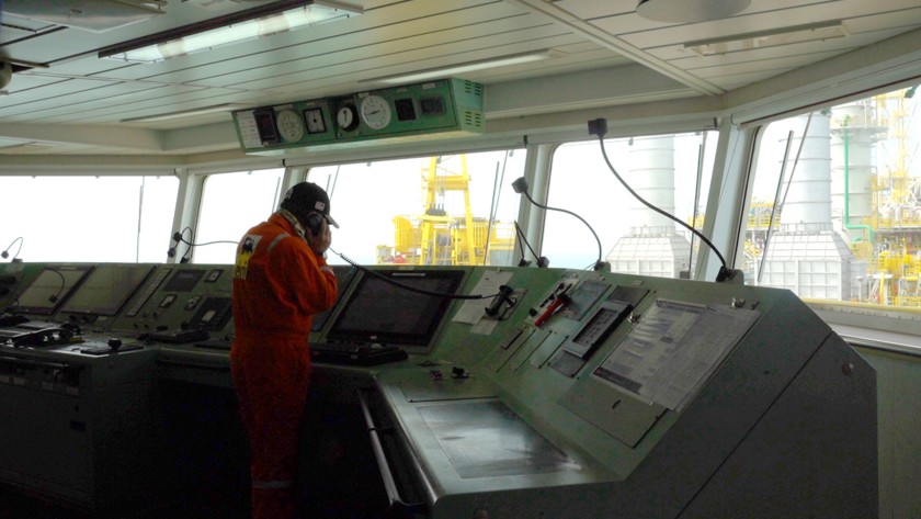 Worker in control room of fspo Miante