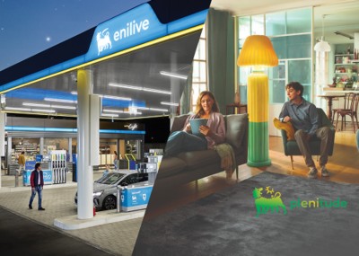 Stazione di servizio Enilive e area caffetteria Enilive Café
