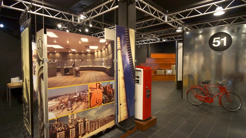 Inside the museum with materials on the plant’s history