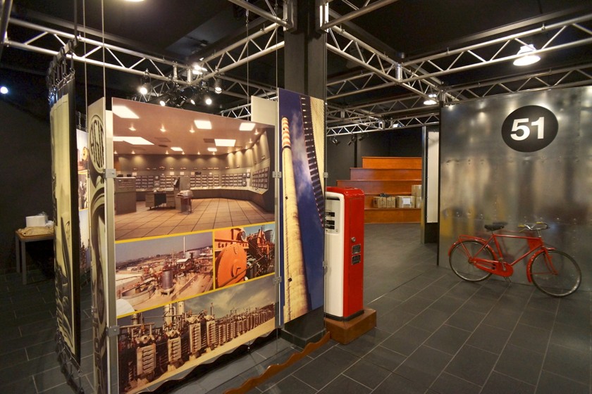 Inside the museum with materials on the plant’s history