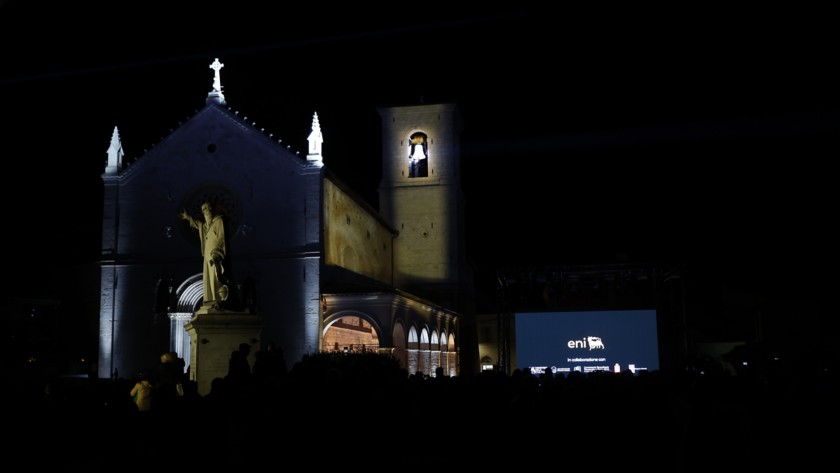 Piazza San Benedetto with the Basilica in the background