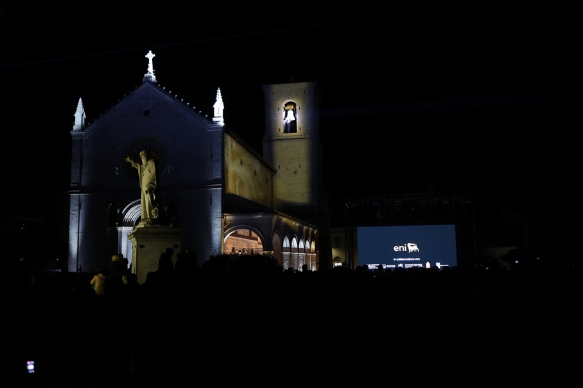 Piazza San Benedetto with the Basilica in the background