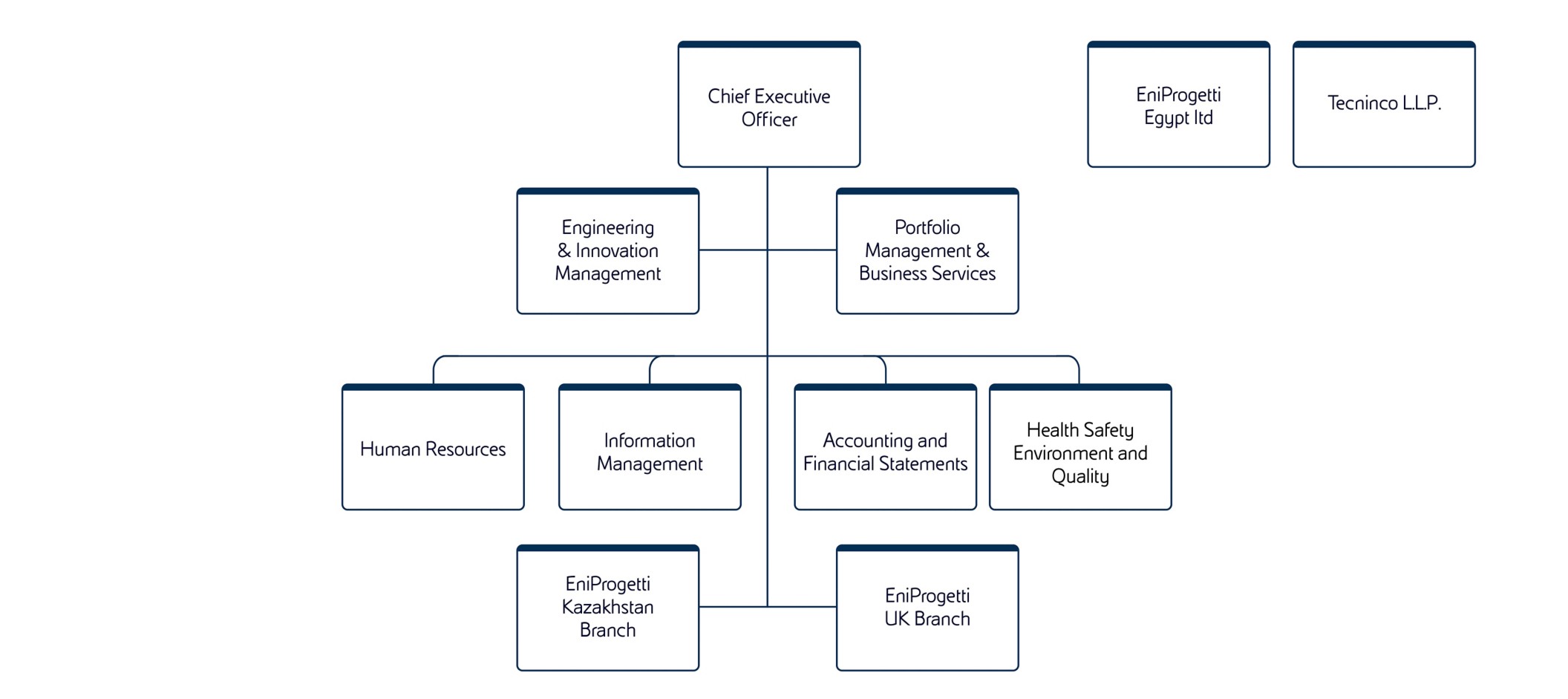 Graphic representation of EniProgetti's corporate structure
