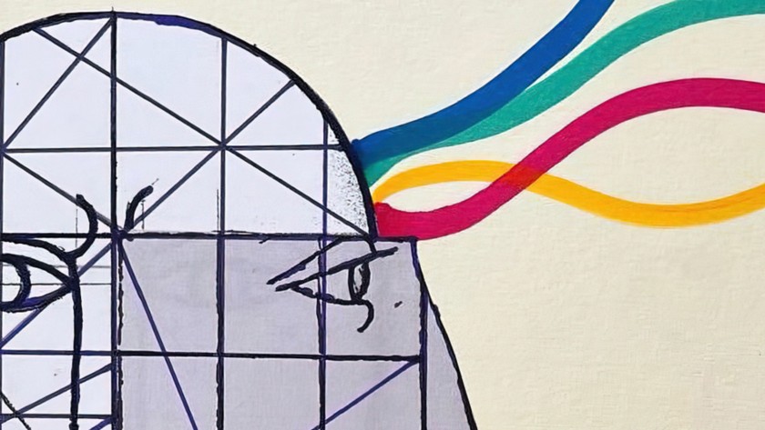 Portrait of a geometric face