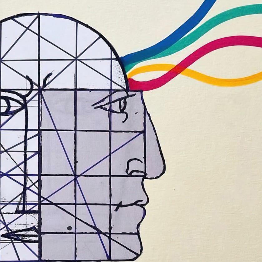 Portrait of a geometric face