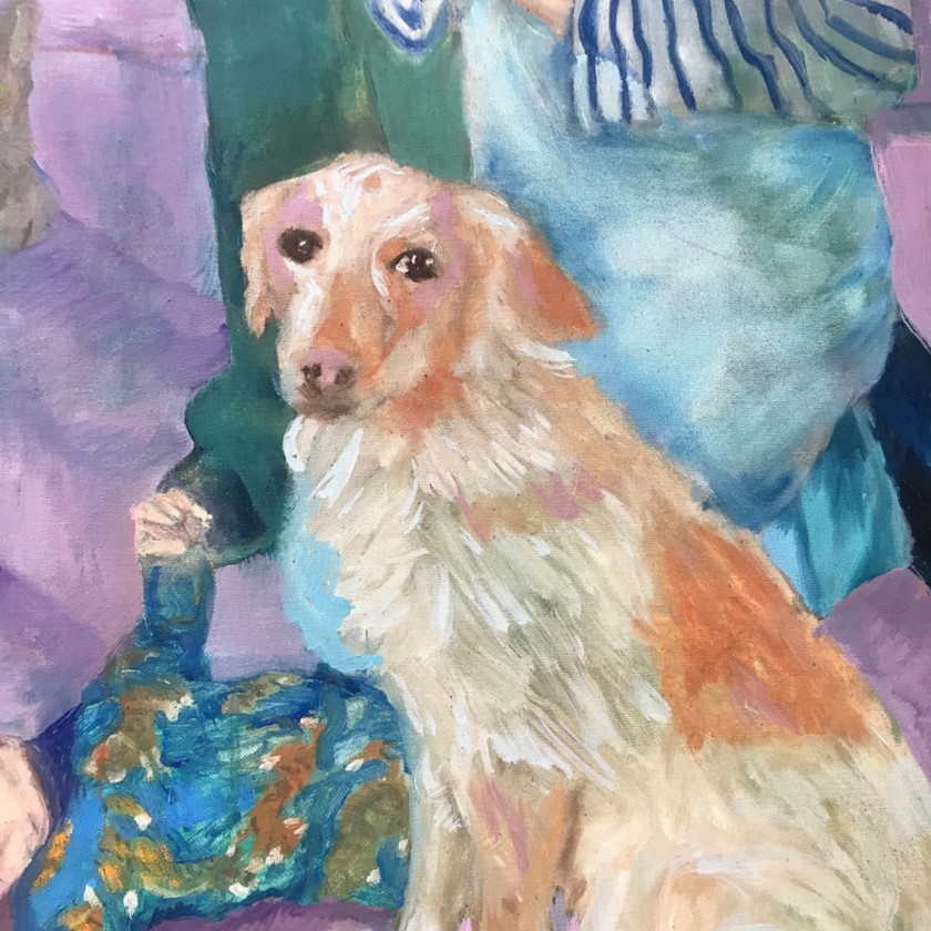 Portrait of a Dog in a Living Room