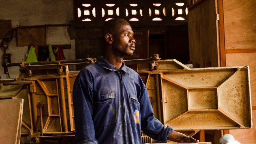 African man inside his workshop