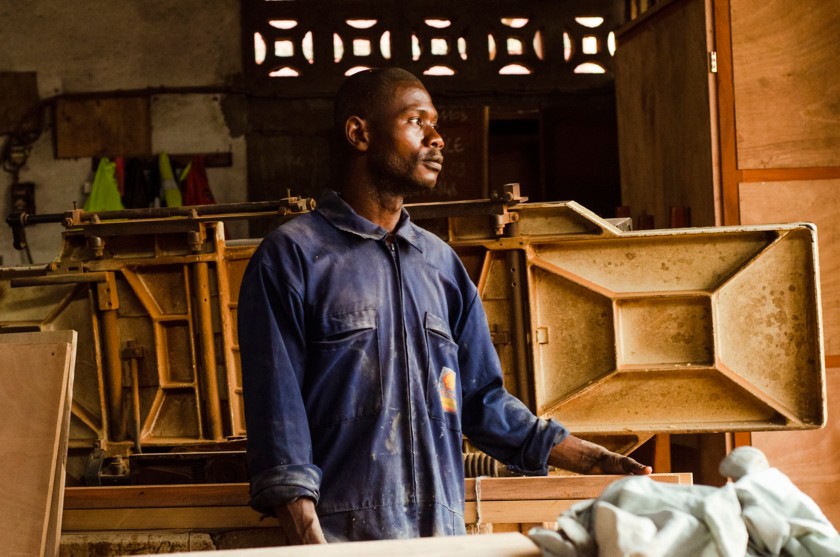 African man inside his workshop