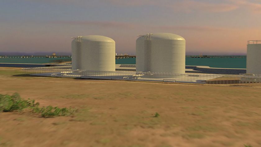 Digital drawing of the plant's gas tanks