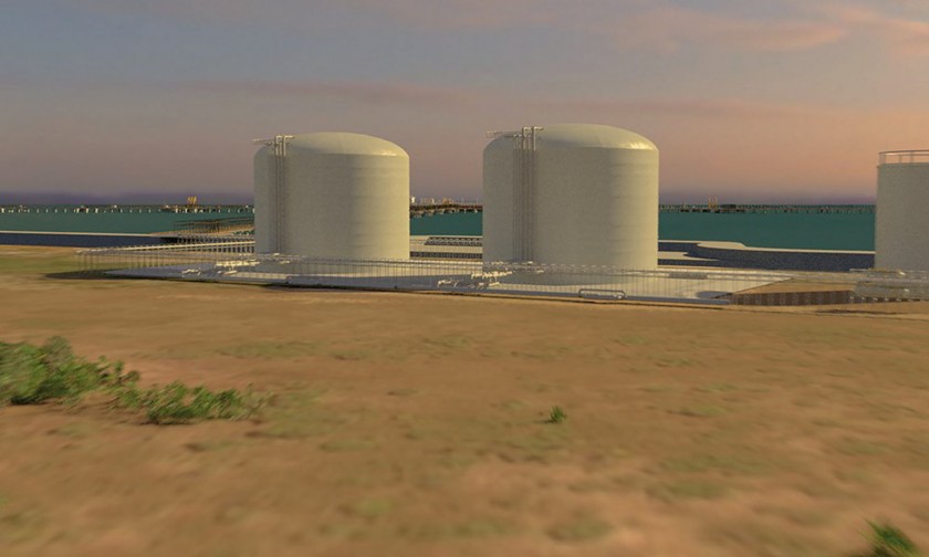 Digital drawing of the plant's gas tanks