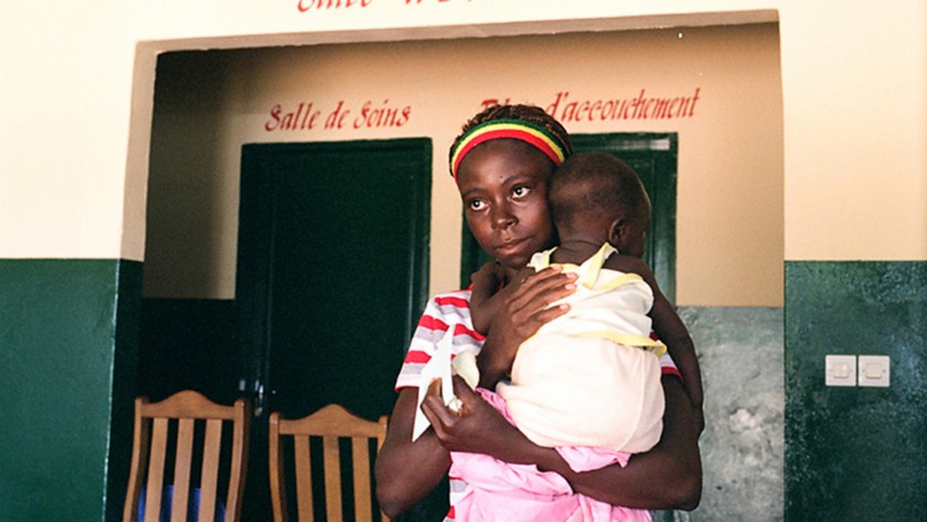 Mother with baby out of hospital