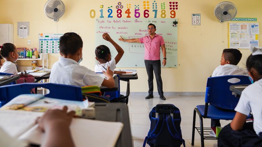 Mexican teacher in the classroom