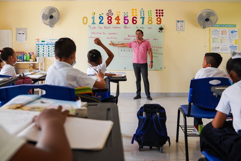 Mexican teacher in the classroom