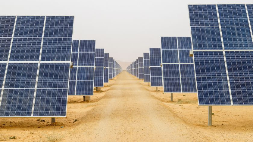 Foto prospettica dell’impianto fotovoltaico in Tunisia