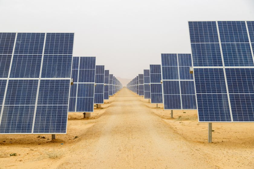 Foto prospettica dell’impianto fotovoltaico in Tunisia