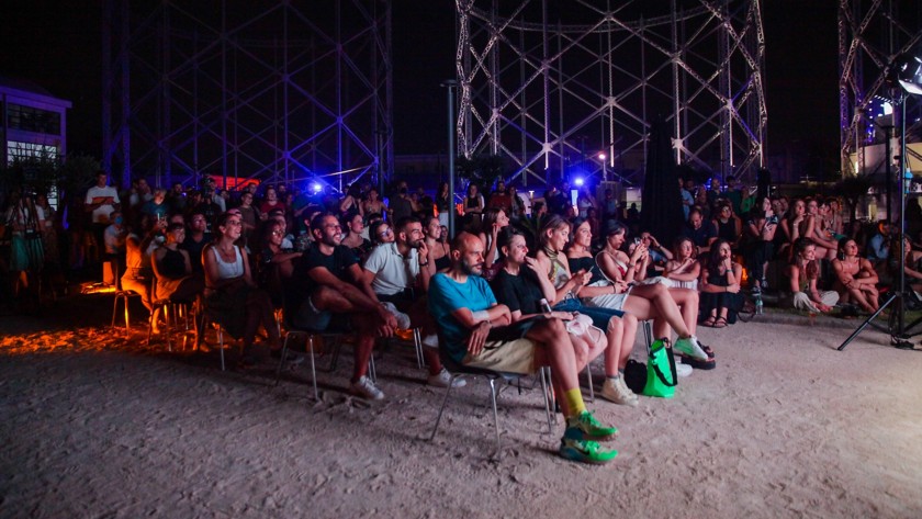 Some people seated at Videocittà 2022