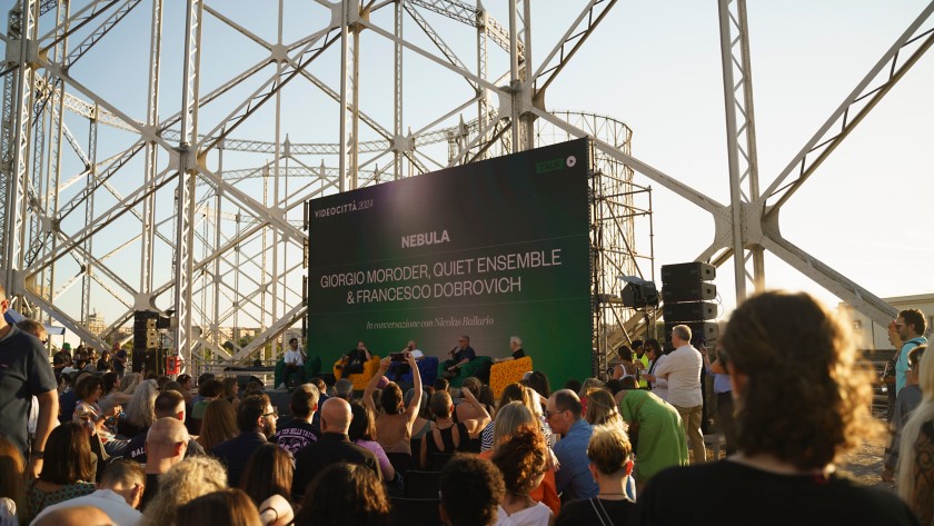 Giorgio Moroder, Quiet Ensemble and Francesco Dobrovich speak at the presentation of Nebula at Videocittà 2024