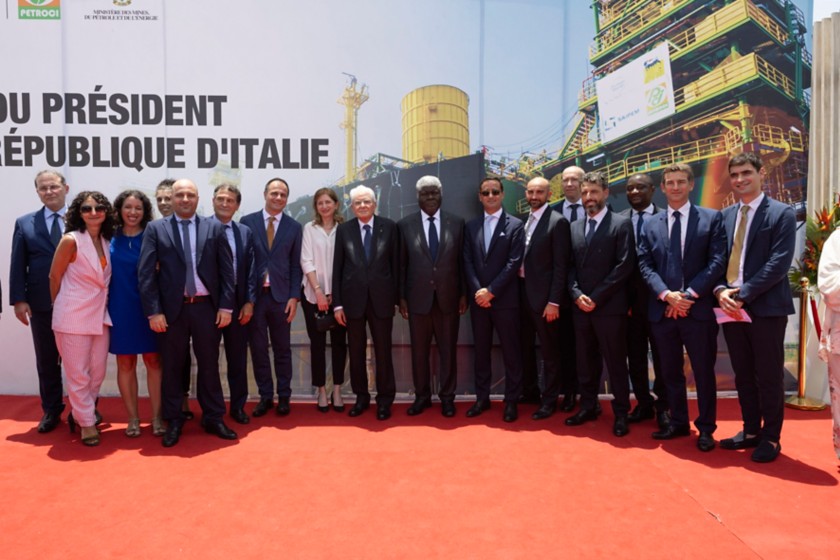 Il Presidente della Repubblica Sergio Mattarella visita la Stazione a terra del giacimento di Baleine