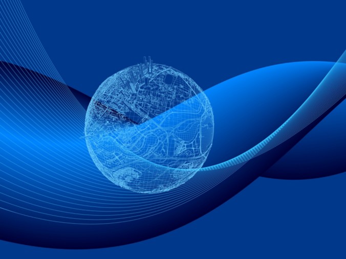 Grafica wer 2024, un mondo illsutrato in maniera minimal su background astratto.