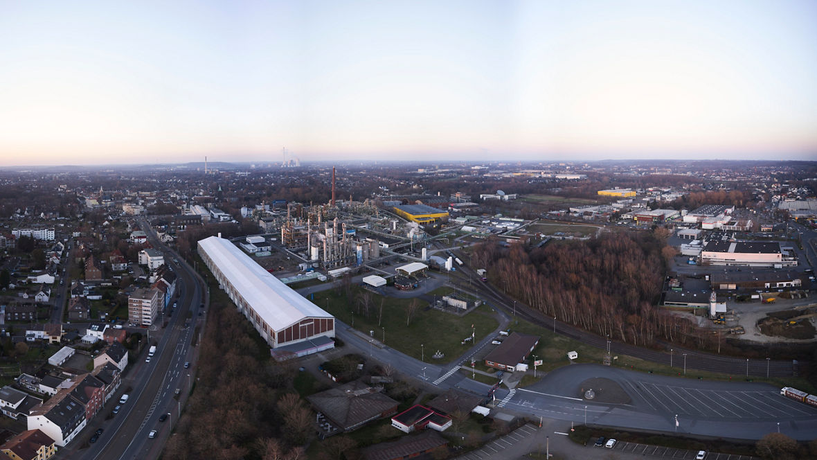 Luftbild vom Evonik-Standort in Herne