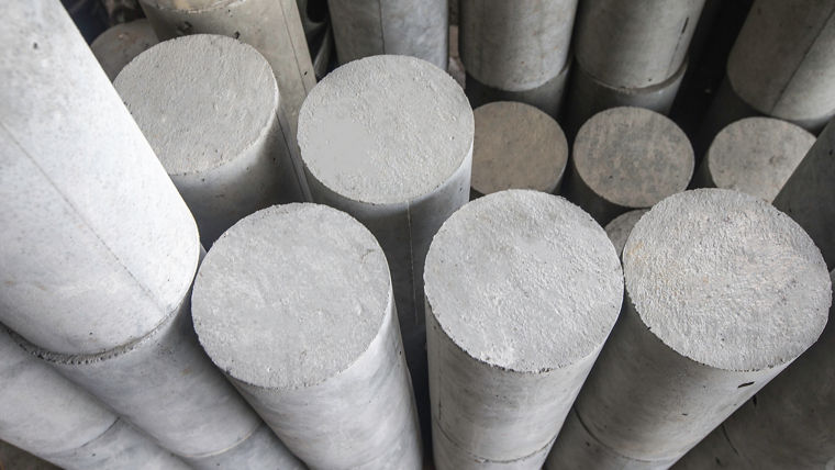 Concrete sample for compressive strength test in cylinder shape 