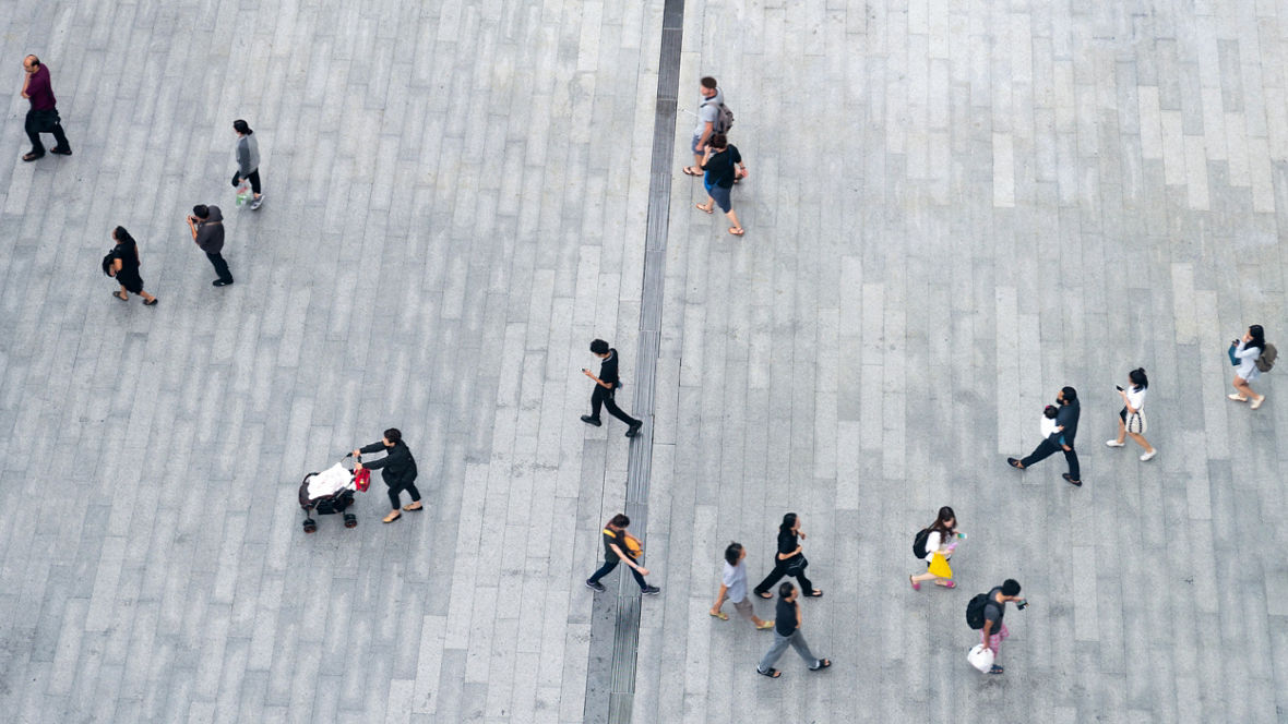 Pedestrians from abovePassanten von oben