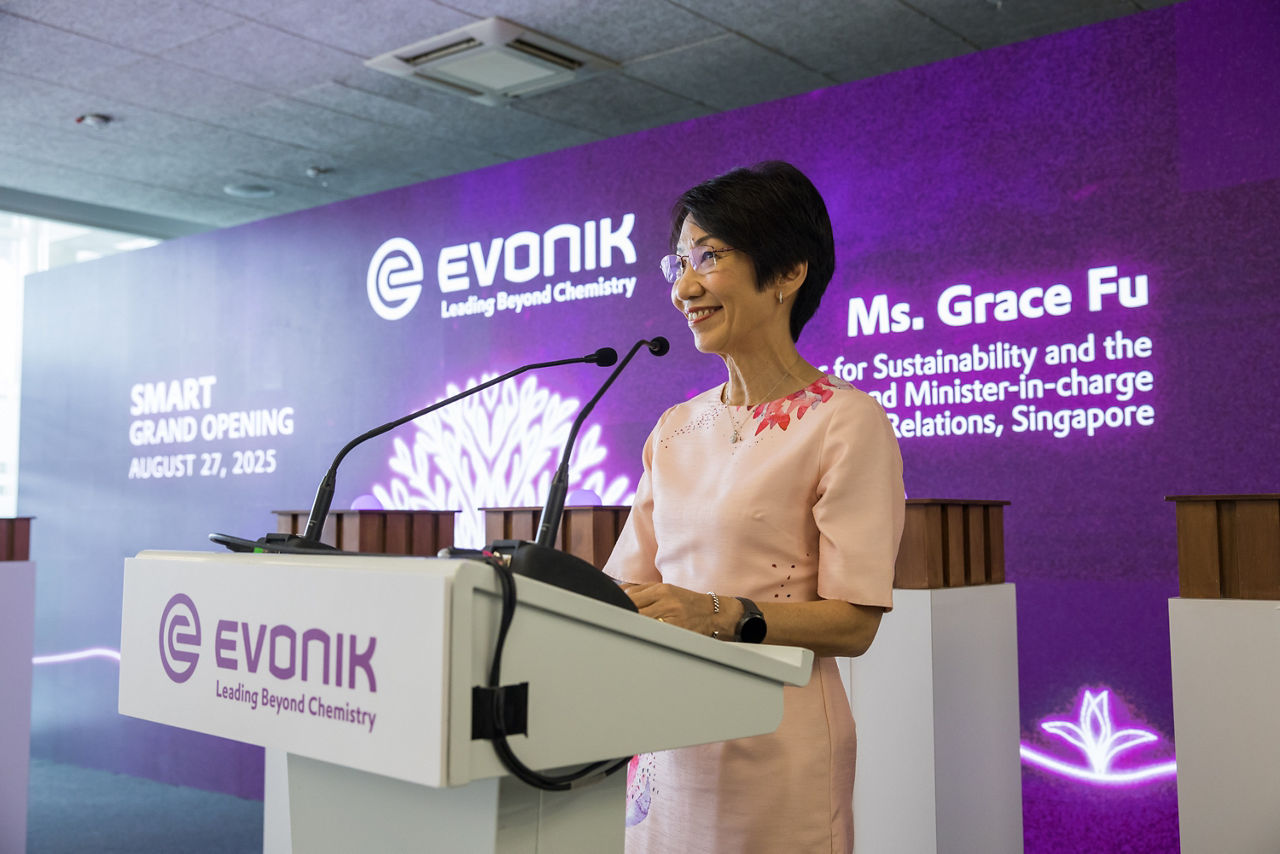 Grace Fu, Singapore's Minister for Sustainability and the Environment, delivering her speech.
