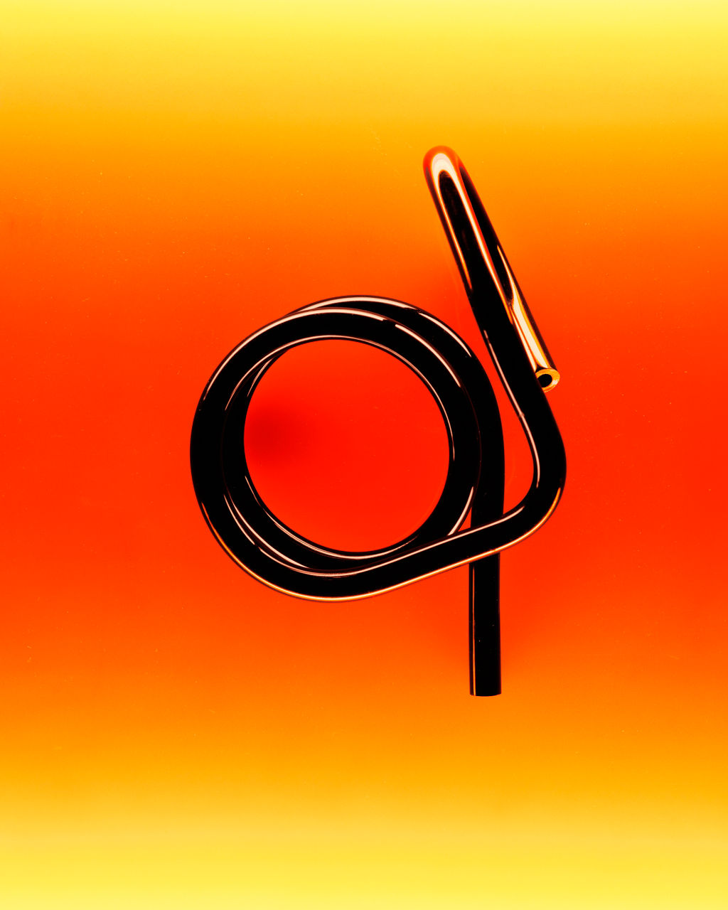 A hose shaped into circles.