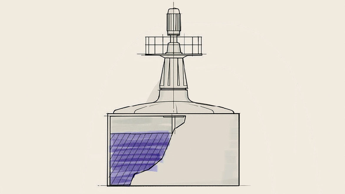 Aufrisszeichnung eines Fermenters