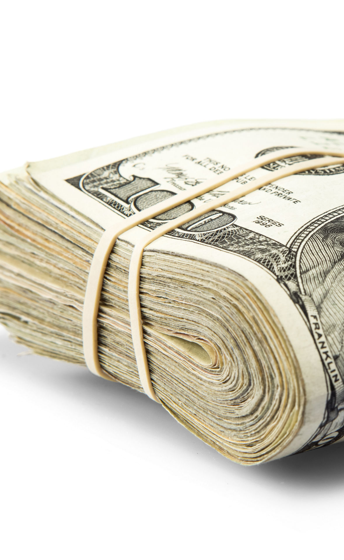 Ein Bündel Einhundert-US-Dollar-Banknoten