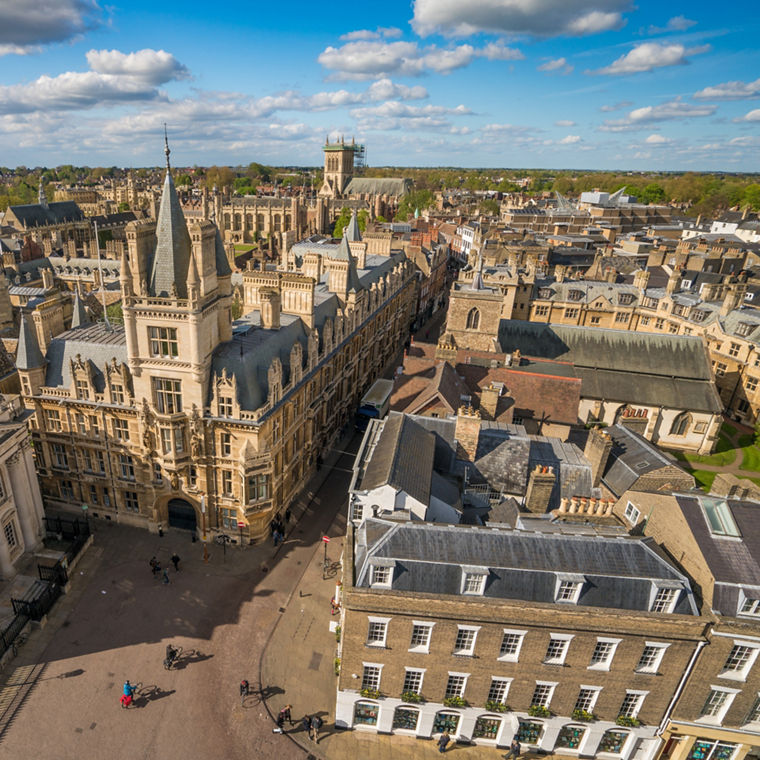 Aerial view of Cambridge University