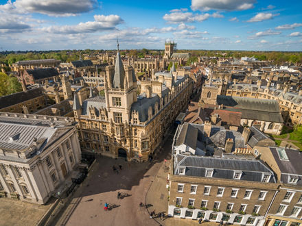 Aerial view of Cambridge University