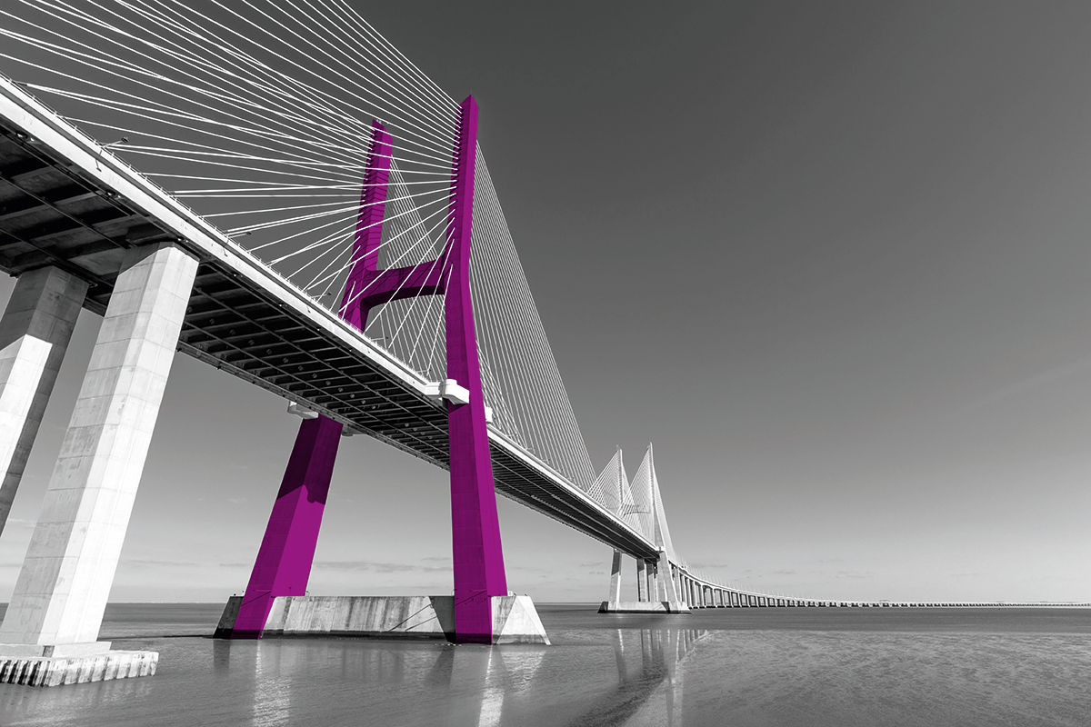 Modern bridge fragment: Vasco da Gama Bridge (Ponte Vasco da Gama), Lisbon