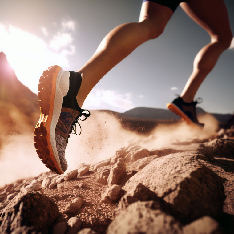 Female legs with sports shoes running on a trail
Weibliche Beine mit Sportschuhen beim Laufen auf einem Weg