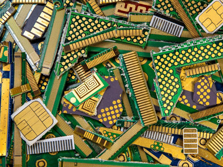 Shredded circuit boards