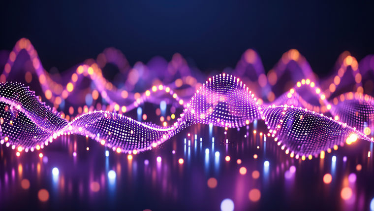 Futuristic Science and Technology Background, Abstract Blue Digital Wave, Glowing Network Design, Modern and Dynamic Pattern, Conceptual Illustration of Data and Connection