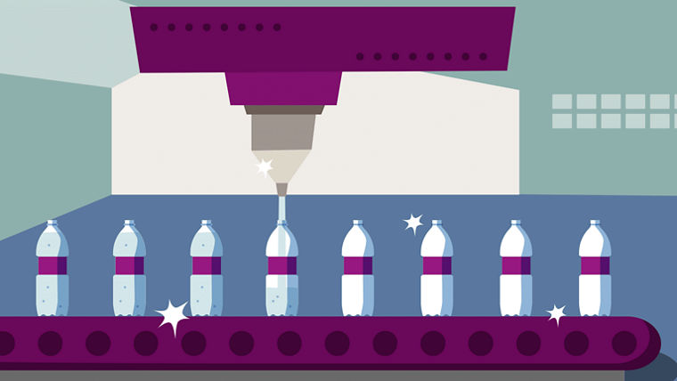 Hydrogen peroxide and peracetic acid keep beverage bottles and packaging free of bacteria.