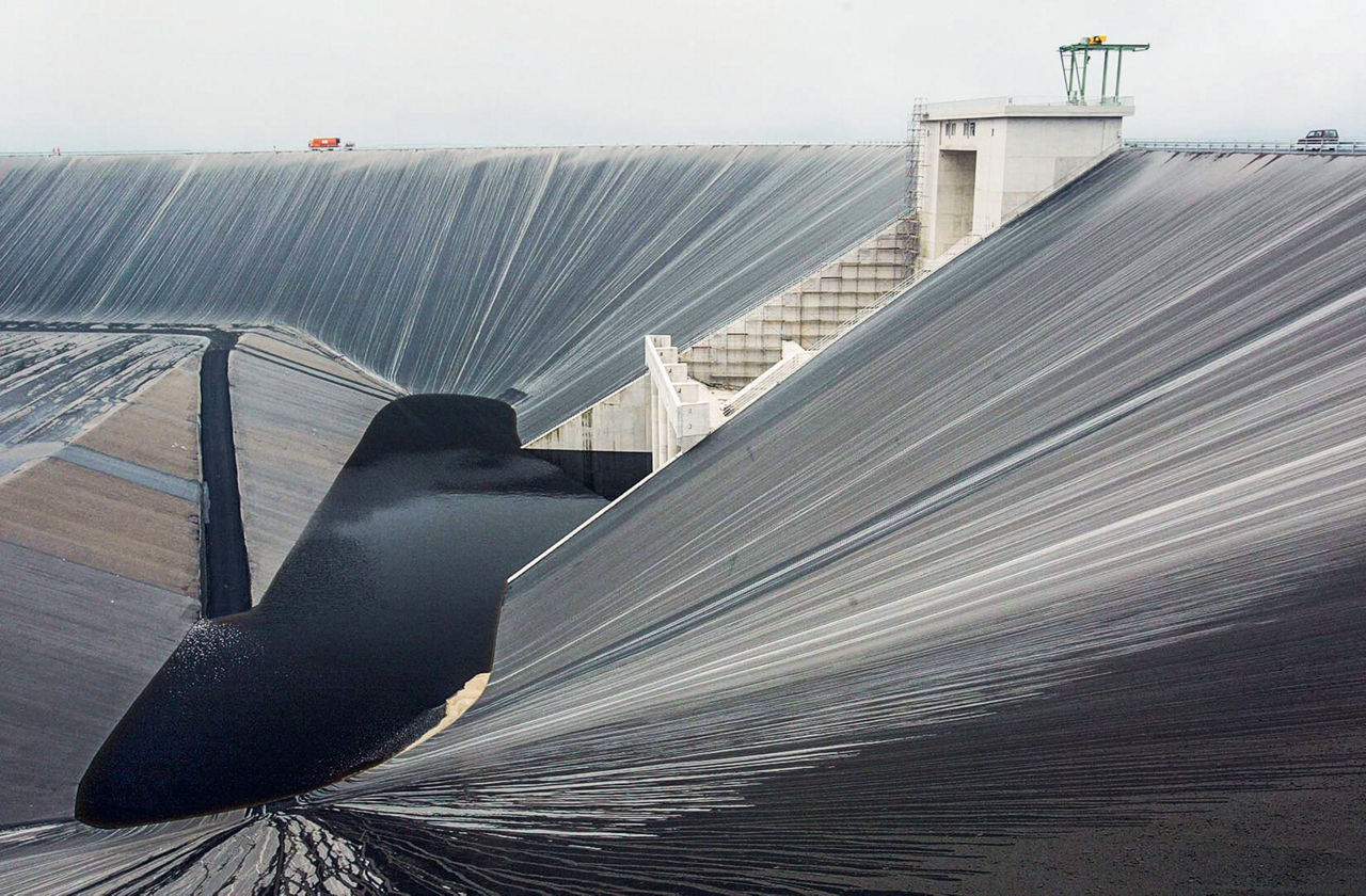 Blick auf das Pumpspeicherbecken.