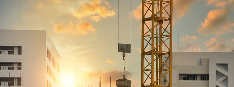 contruction site on during sunset