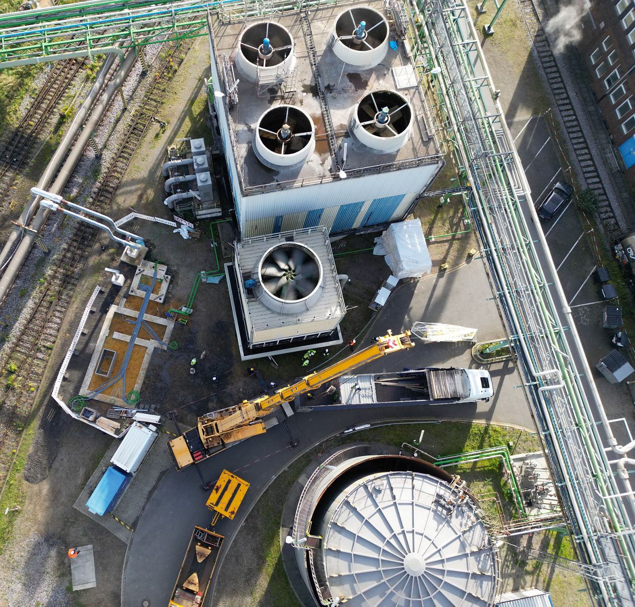 Aerial shot of the plant