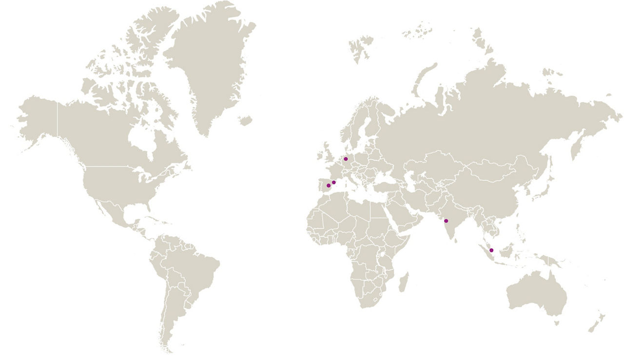 World map with locations