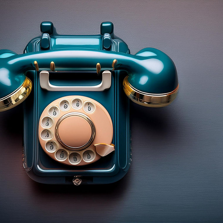 Ein Wählscheibentelefon und ein Smartphone nebeneinander.