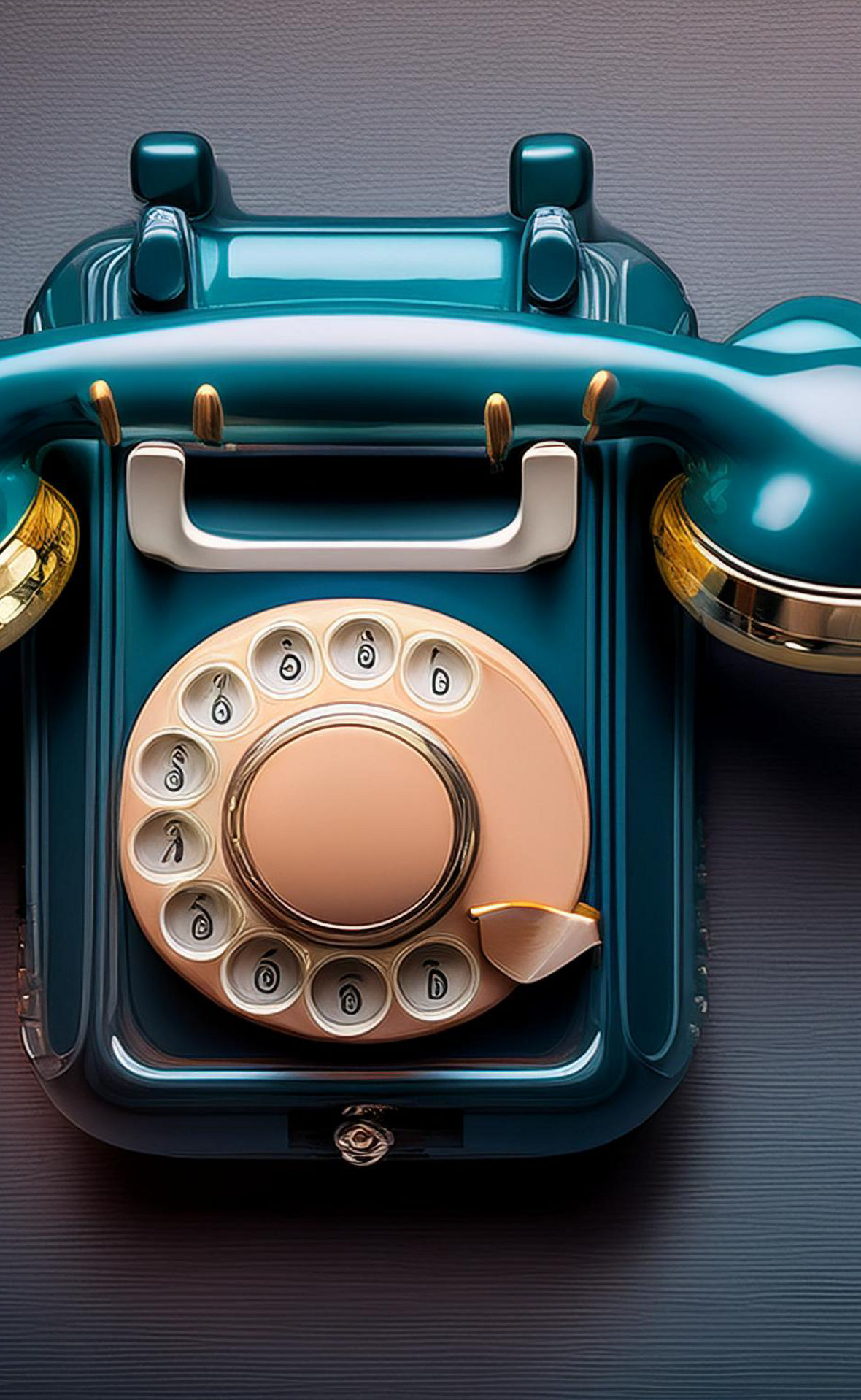 Ein Wählscheibentelefon und ein Smartphone nebeneinander.