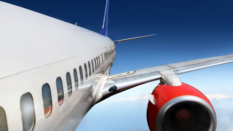 Aircraft fuselage and jet engine illustrating high-performance materials used in aerospace components
