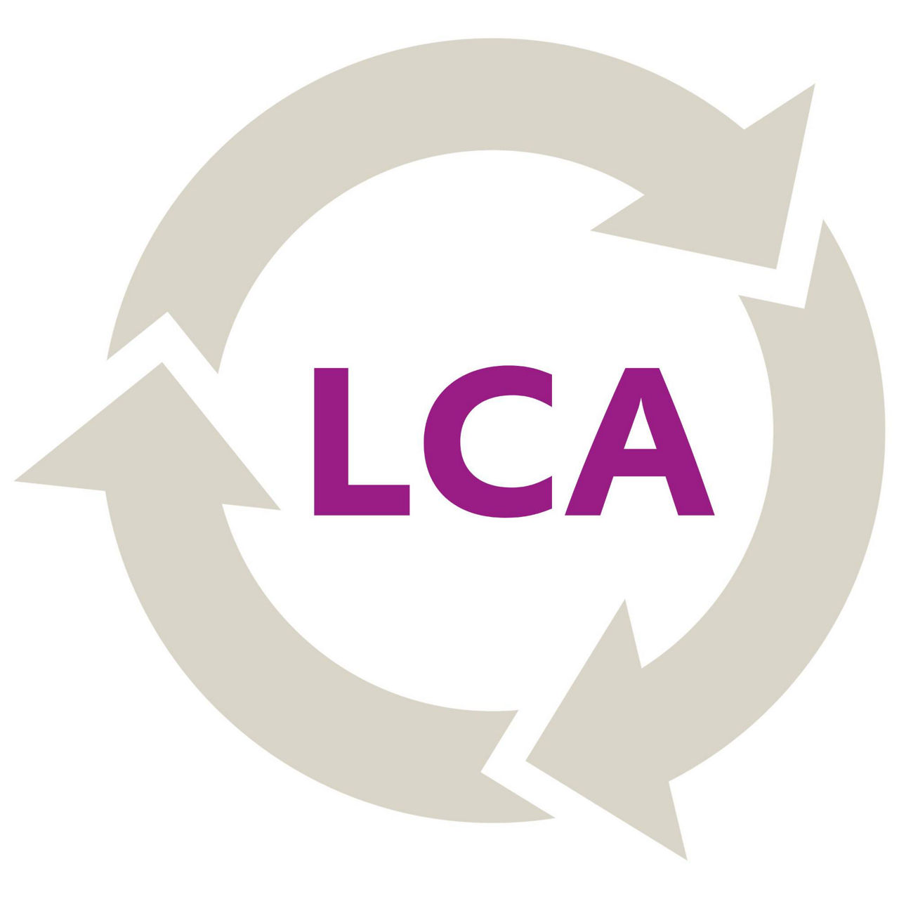 Circular arrows forming a loop around the letters “LCA,” representing life cycle assessment and the continuous evaluation of environmental impact across a product’s lifecycle