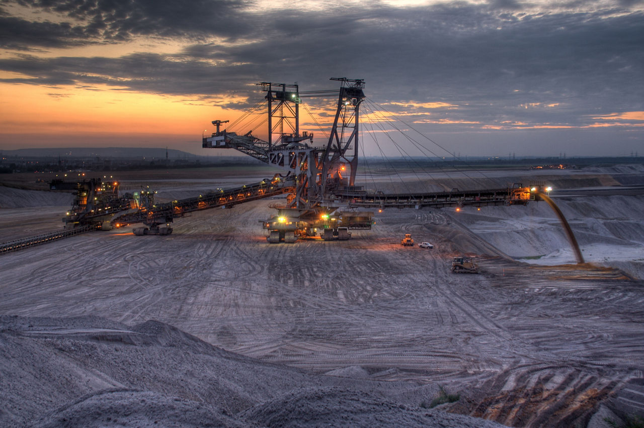 "An excavator, that fills up opencast mining hole in Bergheim Germany.Other shoots of the giant drawer:"